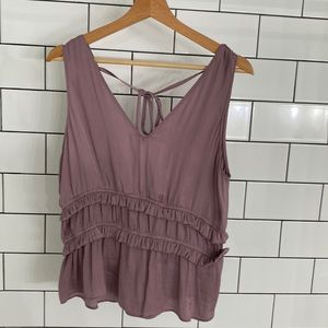 Naked Zebra purple tank with ruffles